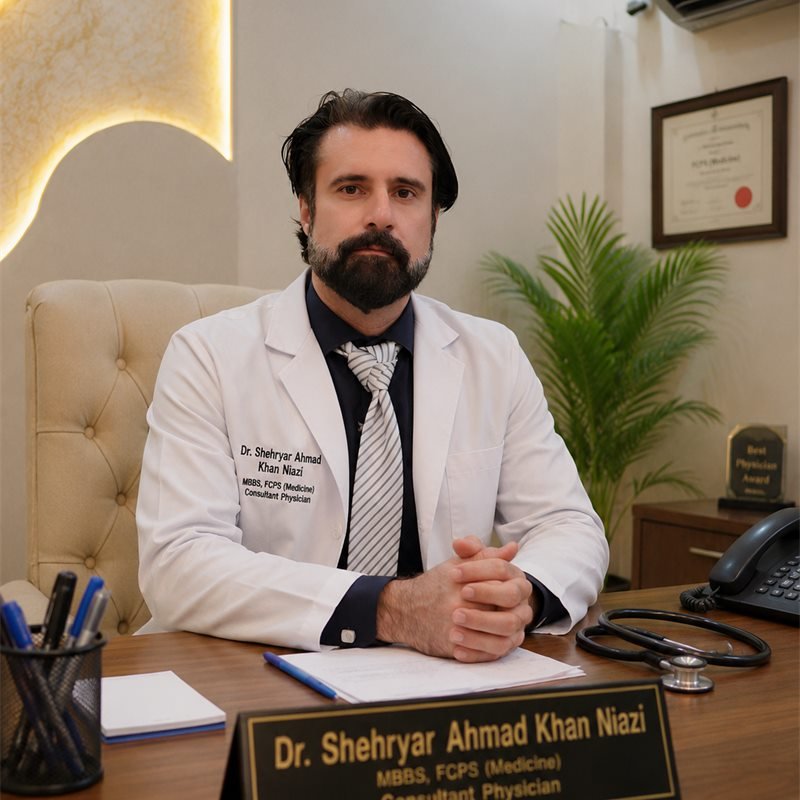 Portrait of Dr. Shehryar Ahmad Khan Niazi, Head of Surgery