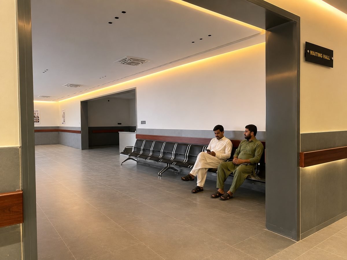 Photo of the Waiting Hall at Brigadier Shafiq Hospital